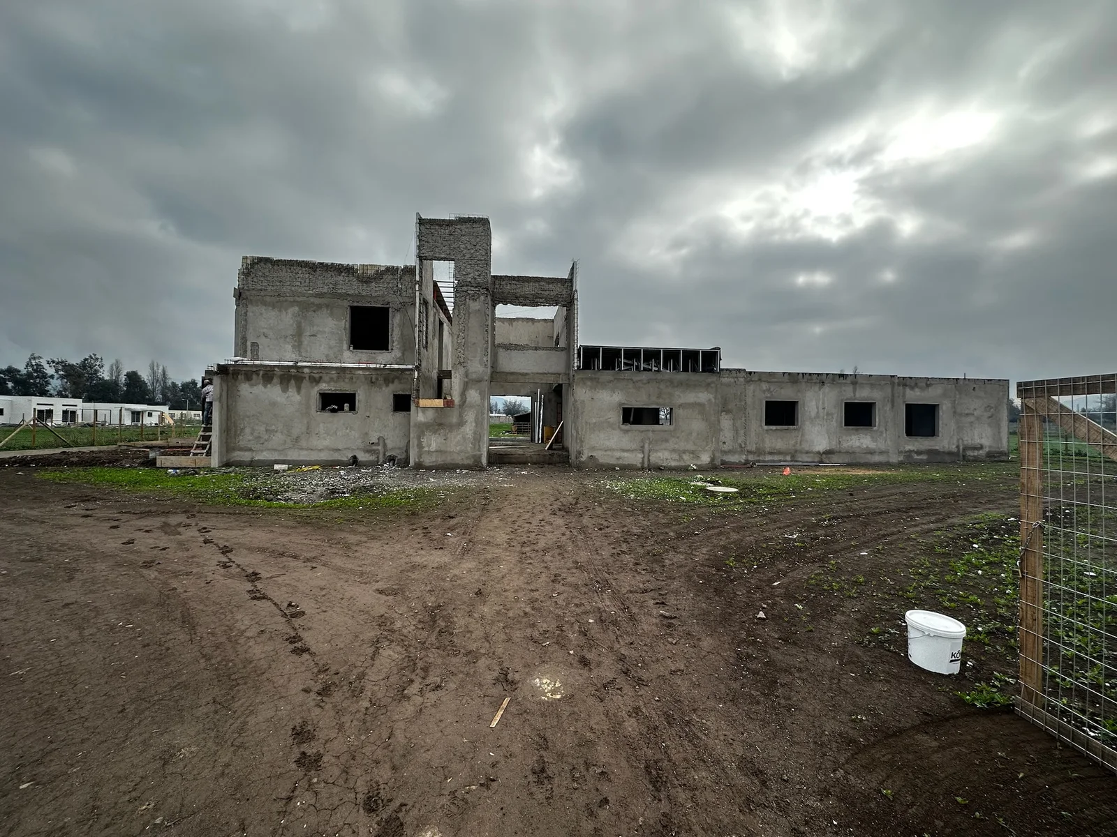 Vista de la vivienda en obra gruesa